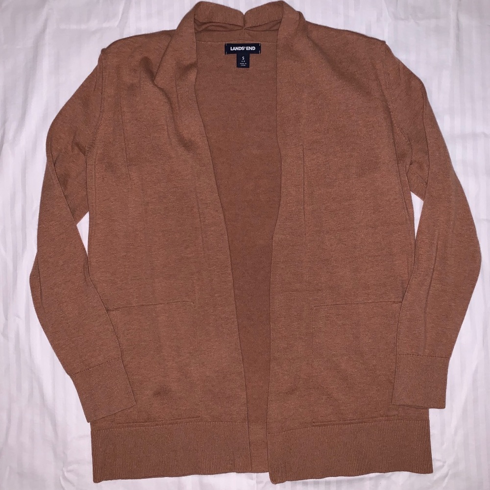 Lands End Tan Cardigan